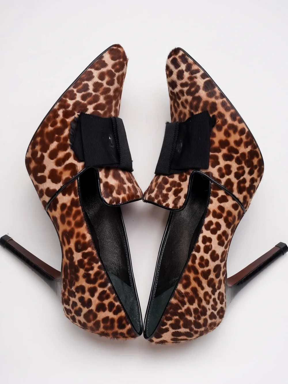 Lanvin Vintage Leopard Pony Hair Bow Pumps Heels 36.5 US 6.5